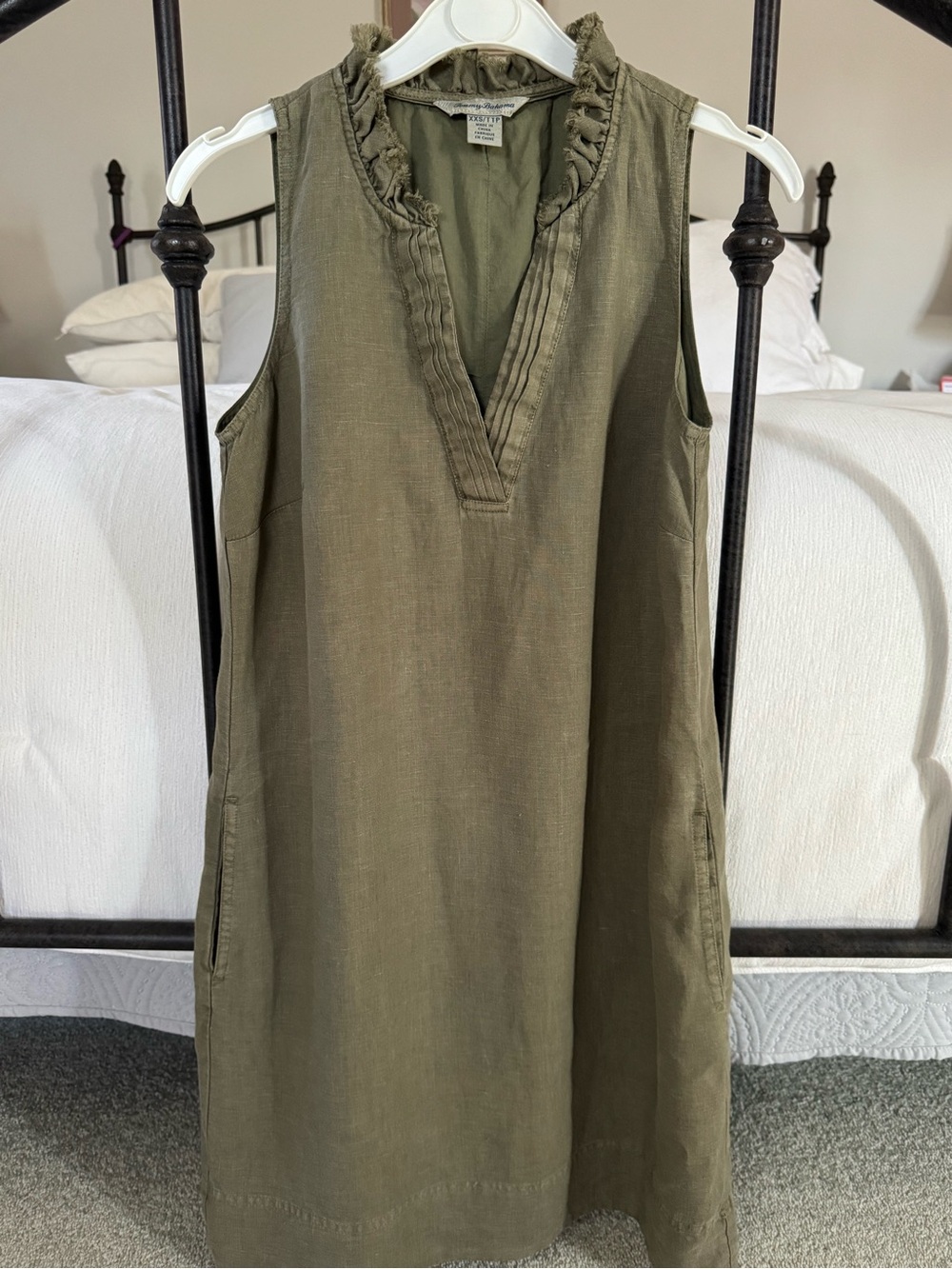 Tommy Bahama Olive Green Women's Linen blend dress